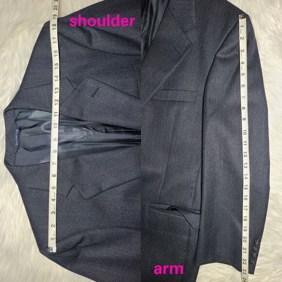 Vintage 2pc Burberrys Grey Wool Suit Jacket & Trouser Set - Picture 10 of 16